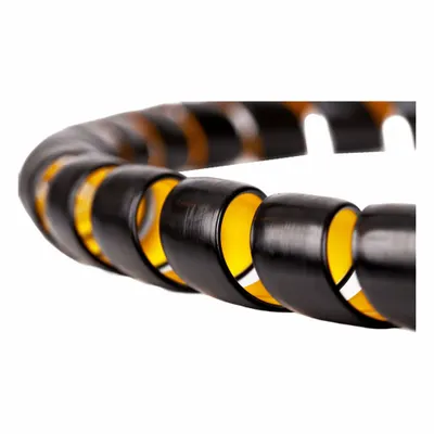 CAPLUGS Hose Protection Spiral Wrap: 1 1/20 in Dia, 20 ft Lg, Black/Yellow - Standard Spiral Hose Wraps