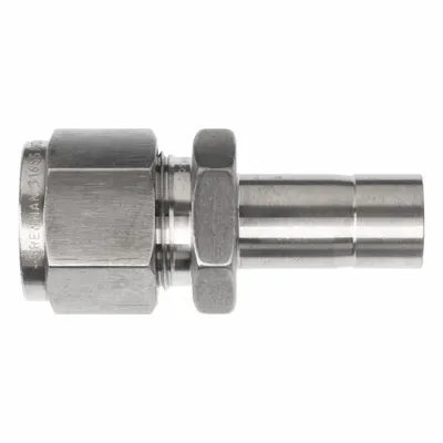 BRENNAN INDUSTRIES Compression Fitting Straight: 3/8 in OD x 1/2 in OD Fitting Size - Clean & Bagged Single-Ferrule Stainless Steel Fittings