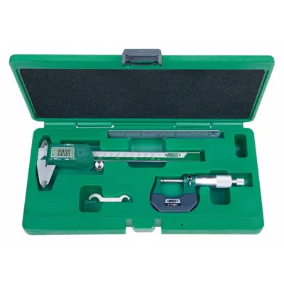 INSIZE Precision Measuring Tool Kit: 3 Pieces, Digital Caliper - Caliper & Micrometer Precision Measuring Tool Kits