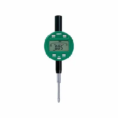 INSIZE Digital Indicator: 0 in to 1 in /0 mm to 25.4 mm, Inch/Metric, +/- 0.0015 in Accuracy - Digital Indicators with Back Lug