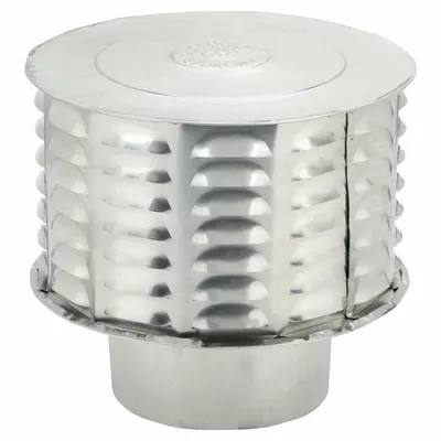 AMERI-VENT Vent Cap: Louvered Hood Venting, Vented Rain Cap, Round, 6 in Duct, 3105 - Rain Caps