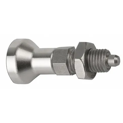 KIPP Indexing Plunger: Nonlocking, SS, 3/8"-24 Thread - Nonlocking Pull-Knob Indexing Plungers with Jam Nut
