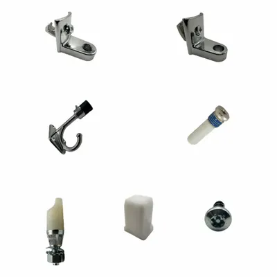 HADRIAN Concealed Hinge Kit: Chrome Zamac - Door Hinge Parts for Bathroom Partitions