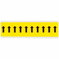 Individual die-cut character featuring a black Gothic arrow on a white background. Designed for indoor use, non-reflective, with a 2-inch character height. Suitable for facility signage and labeling to indicate direction or workflow paths.
