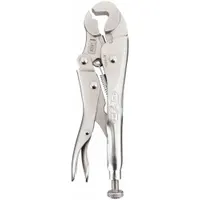 Locking Plier: V, Lever, 3/4 in Max Jaw Opening, 7 in Overall Lg, 1 3/16 in Jaw Lg, Plain Grip