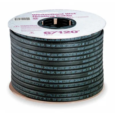 RAYCHEM Electric Heating Cable: For Indoor/Outdoor, 250 ft Cable Lg, 120V AC, Hardwired - Cut-to-Length Electric Heating Cables