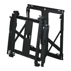 Steel tilting mount for 46 to 65 inch screens, supporting up to 80 lb. Features a 10° downward tilt and powder-coated black finish. Includes mounting hardware for wall installation. Suitable for adjusting viewing angles in various settings.