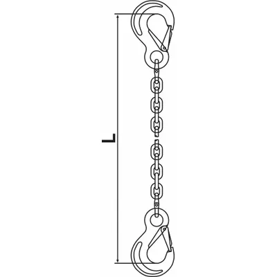 PEWAG Chain Sling: 1/2 in Chain Trade Size, 63 Chain Grade, Sling Hook, Stainless Steel - Corrosion-Resistant Grade-63 Single-Leg Chain Slings