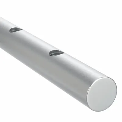 PBC LINEAR Linear Shaft: 1 in Shaft Dia, 30 in Lg, Ceramic Coated - Pre-Drilled Linear Shafts