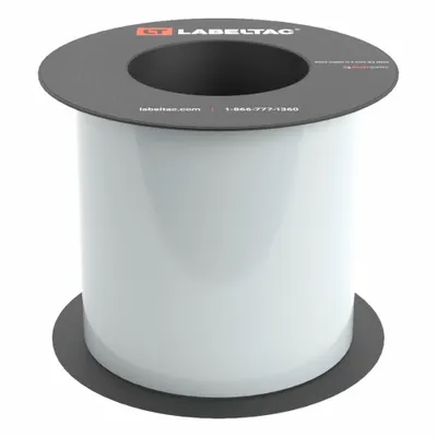 CREATIVE SAFETY SUPPLY LabelTac 9 Standard Supply: 5 in x 75 ft, Vinyl, Clear (Gloss) - LabelTac Thermal Transfer Continuous Label Rolls