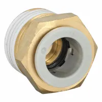 SMC Push-Fit Adapter Fitting: 12 mm OD x 1/2 in Pipe Size, Push-to-Connect x BSPT, Brass, Brass (MPN KQ2H12-04AS)