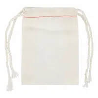 Drawstring Bag: 4 in Lg, 2 3/4 in Wd, Cotton/Poly Blend, Natural, 3.98 oz/sq yd Fabric Wt, 100 PK (MPN MP-24CB1)