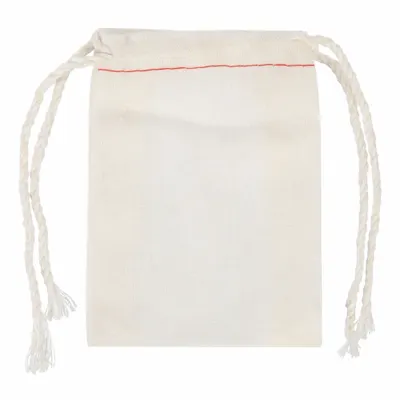 MIDWEST PACIFIC Drawstring Bag: 4 in Lg, 2 3/4 in Wd, Cotton/Poly Blend, Natural, 3.98 oz/sq yd Fabric Wt - Cotton Double-Drawstring Bags