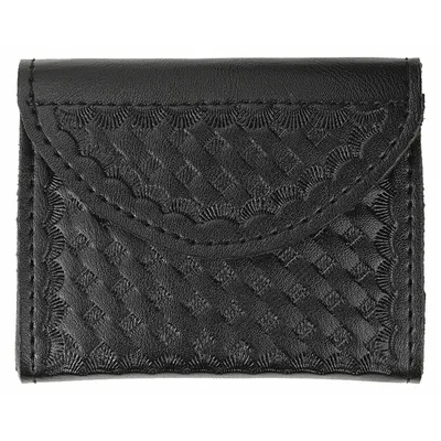 HEROS PRIDE Glove Pouch: Black, Synthetic Leather, Basket Weave - Duty Equipment Pouches