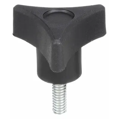 INNOVATIVE COMPONENTS Hand Knob: 3 Point, Plastic w/ Steel Thread, 5/16"-18 Thread - 3-Arm Knobs with Threaded Stud