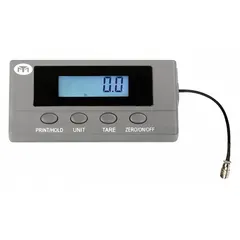 This indicator displays weight or measurement data from a load cell or sensor in material handling applications. It provides real-time readouts for lifting, weighing, or inventory tasks in industrial environments.