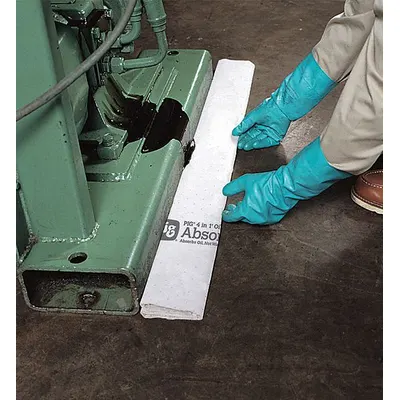 PIG Sorbent Roll: 80 ft Lg, 16 in Wd, Polypropylene, White, 80 ft Roll Lg - Foldable Sorbent Rolls