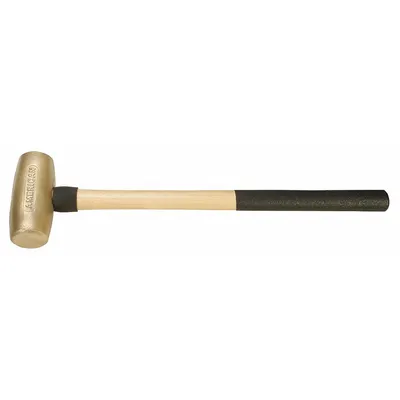 AMERICAN Bronze Mallet: Wood Handle, Textured Grip, 1/2 lb Head Wt, 1/2 in Dia - Bronze Mallets