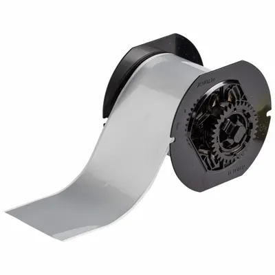 BRADY Continuous Label Stock: 3 in x 100 ft, Metalized Polyester, Silver (Gloss) - Brady Thermal Transfer Continuous Label Rolls
