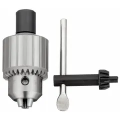 Chuck adapter for magnetic drills, converting the tool for standard drilling operations. Features a 3/4 in shank diameter and includes a chuck key for bit changes.
