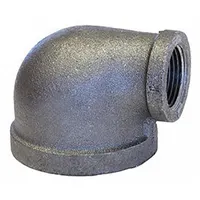 ANVIL Metal Pipe Elbow: 90° Elbow, 300 psi @ 150° F, 2 1/2 in x 2 in, Malleable Iron, Made in USA (MPN 0311011001)