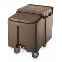 Ice Caddy: 100 lb Capacity, Top Sliding, Swivel, Dark Brown, Polyethylene, 30 1/4 in Dp (MPN EAICS100L4S131)