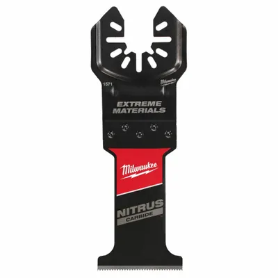 MILWAUKEE Oscillating Tool Blade: 1 3/8 in Blade Wd, 4 3/16 in Overall Lg, Straight Cutting - Open-Back Universal OIS Mounted Blades