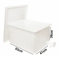 APPROVED VENDOR Tank with Lid and Faucet: Rectangular, HDPE, 78 L, 21 in Overall Lg, Non-Sterile (MPN H34096-0000)
