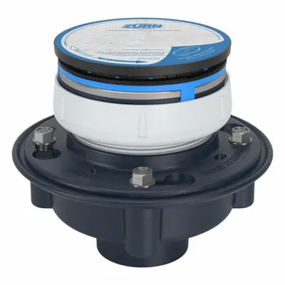 ZURN Floor Drain: 8 1/4 in Overall Dia, 6 in Grate Size, 3 in Nominal Pipe Size - Height Adjustable Floor Drains