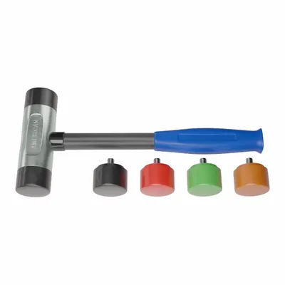 AMERICAN Replaceable Tip Hammer: Urethane, 1 1/2 lb Head Wt, 2 in Tip Dia, 14 1/2 in Overall Lg - Rubber-Tip Hammers