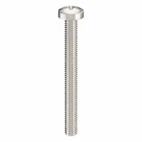Pan head machine screws with M4x0.70 thread, 40 mm length, 18-8 stainless steel, plain finish, and Phillips drive (#2 size). Supplied in a 50-piece pack. Used for fastening components into tapped holes or with nuts in industrial assembly and maintenance, such as electrical enclosures, machinery guards, and instrumentation panels