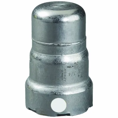 VIEGA MEGAPRESS Crimp Fitting Cap: 1/2 in Pipe Size, Press-fit, Carbon Steel - Steel Press Pipe Fittings