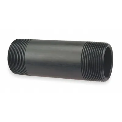 NIBCO Pipe Nipple: Schedule 80, Polyvinylidene, 1 1/2 in Fitting Pipe Size, 1 3/4 in Overall Lg - UV-Resistant Schedule 80 Fully-Threaded Pipe Nipples