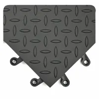 Mat: Interlocking Antifatigue Mat Tile, 18 in x 18 in, WEARWELL 590, Diamond Plate, Black, 10 PK (MPN 590.78x18x18BK-CS10)