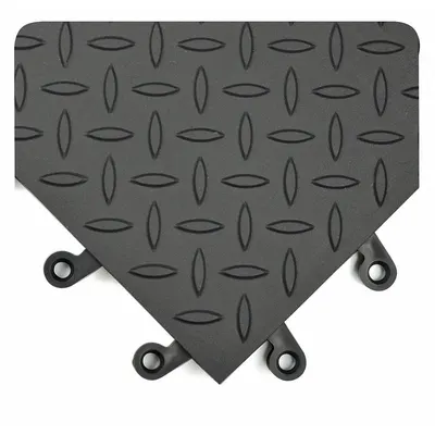 WEARWELL Mat: Interlocking Antifatigue Mat Tile, 18 in x 18 in, WEARWELL 590, Diamond Plate - Wearwell ErgoDeck Interlocking Mat System
