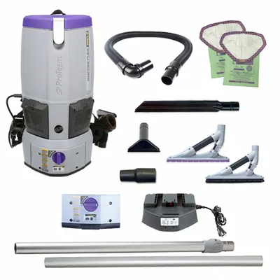 PROTEAM Backpack Vacuum: 58 cfm Air Flow, 17.5 lb Wt, 64 dB Sound Level - Cordless Backpack Vacuums