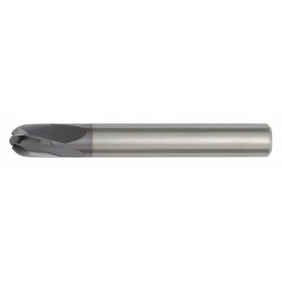 WIDIA HANITA Ball End Mill: Carbide, TiAlN Coated, 4 Flute, 4 mm Mill Dia, 4 mm LOC - Carbide Ball End Mills for Hardened Materials