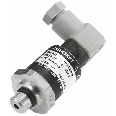 ASHCROFT Pressure Transmitter: 0 psi to 500 psi, 4 to 20mA DC - Pressure Transmitters with 4-Pin Mini-DIN Connector