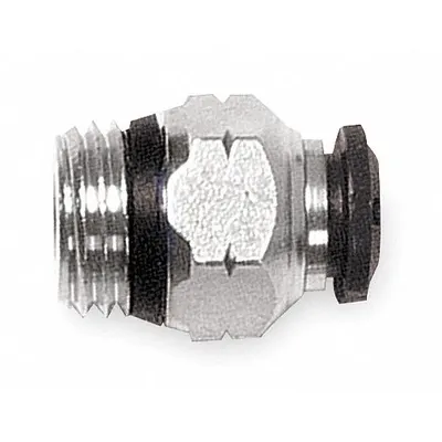 AIGNEP USA Push-Fit Adapter Fitting: 6 mm OD x 1/2 in Pipe Size - Nickel-Plated Brass Tube Fittings