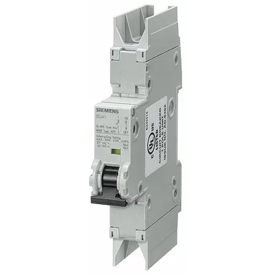 Siemens Miniature Circuit Breaker: 20 A Amps, 60V DC, 10kA at 277V AC, Screw Clamp - D-Curve, 1-Pole UL489 DIN Rail-Mount Miniature Circuit Breakers