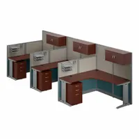 BUSH BUSINESS FURNITURE Modular Cubicle Workstation: 62 7/8 in Overall Ht, 193 1/2 in Overall Wd (MPN OIAH006HC)