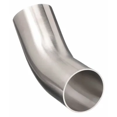 MAXPURE Sanitary Fitting Elbow: 45° Elbow, 2 1/2 in OD x 2 1/2 in OD Size, Weld - 316 Stainless Steel Sanitary Tube Fittings
