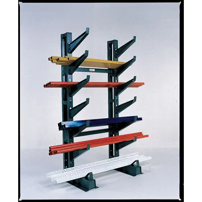 JARKE Cantilever Rack: Starter, Medium-Duty, 80 1/2 in x 45 in x 84 in, Inclined Arm - Medium-Duty Keyhole-Slot Cantilever Rack Kits