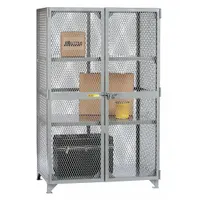 LITTLE GIANT Bulk Storage Locker: 73 in x 39 in x 78 in, 2 Fixed Shelves, Legs, Gray, Gray, Shelves (MPN SL2-3672)