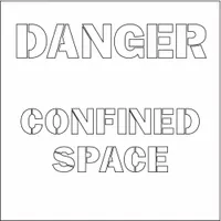 Individual Stencil: Danger Confined Space, 22 in x 3 in Message Size (WxH), Polyethylene (MPN Y623757)