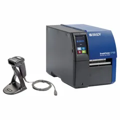 This desktop printer is designed for cable and wire labeling in industrial settings. It operates as a PC-connected or standalone unit, producing single-color labels. Connectivity options include Ethernet, Serial, and USB. The package includes the Brady Workstation Product and Wire ID Software Suite and a USB cable.