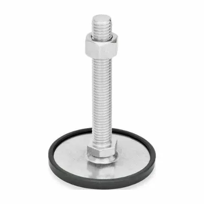 JW WINCO Male-End Leveling Mount: Swiveling Stud, 1/2"-13 Thread Size, 2.36 in - Non-Skid Male Leveling Mounts
