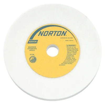 NORTON Straight Grinding Wheel: Type 1, 4" x 1" x 1/2", 38A60-MVBE - Grinding Wheels for Light-to-Moderate Grinding of Tool Steels