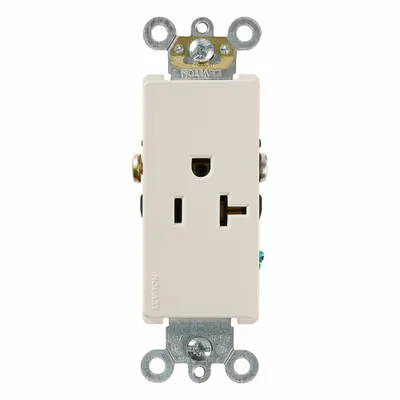 LEVITON Plugs and Receptacles: Single, 5-20, Light Almond, 125V AC, 20 A - General Purpose Receptacles