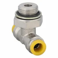 PARKER Push-Fit Tee Fitting: 12 mm OD x 12 mm OD x 1/4 in Pipe Size, Brass, 27 mm Overall Lg, Silver (MPN 172PLP-12M-4G)